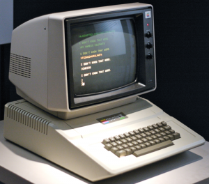 The Apple II Plus (1979) showing color display capabilities (Source: 4)